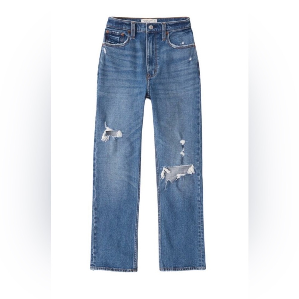 Abercrombie Ankle Straight Ultra High Rise Curve Love Jean - 31 L